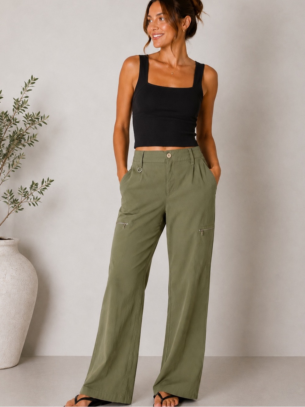 Vertigo Paris vintage utility trousers or tactical-inspired casual pants
